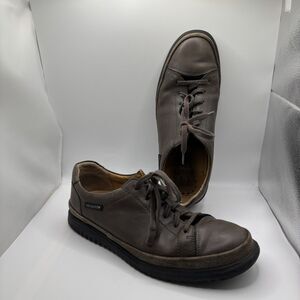 Mephisto Air Jet Mens 8.5 Genuine Leather Shoes Casual Lace Up Brown Runoff Work